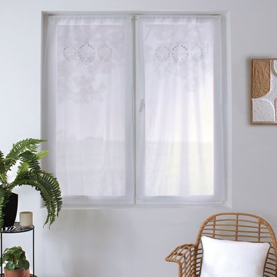 Paire de petits voilages ornée de broderies HOME MAISON