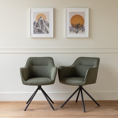Lot de 2 chaises en tissu bleu, DANNA HAPPY GARDEN
