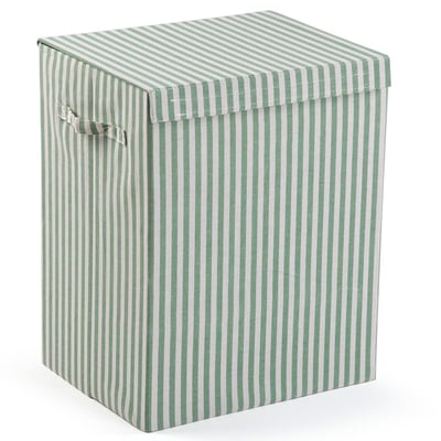 Panier à linge rayé vert 40x30x50cm VERSA