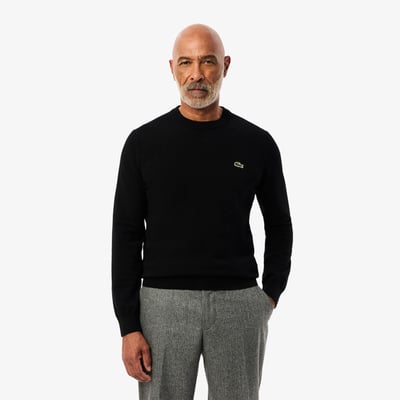 Pull coton uni col rond LACOSTE