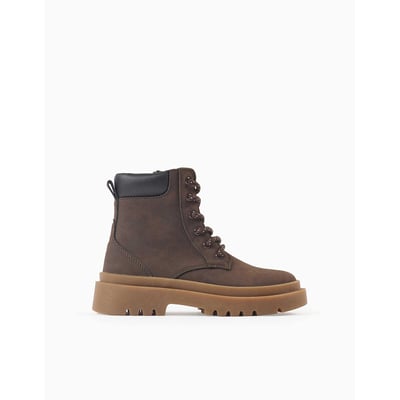 Bottines de montagne en suédine avec lacets ZIPPY