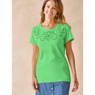 Tee-shirt fantaisie brodé et ajouré DAXON