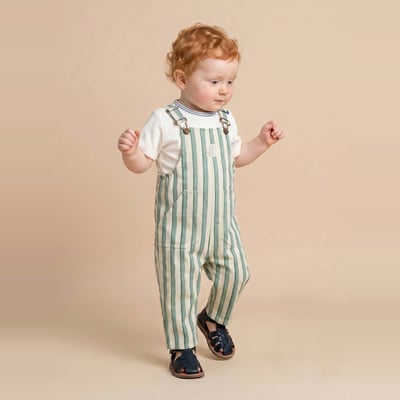 Salopette longue rayée en coton BIO GOTS BOUT'CHOU