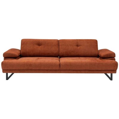 Canapé moderne en tissu orange Mustang 3 places HANAH HOME