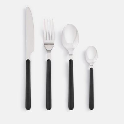 Ménagère 24 couverts en inox, manches noirs, TAIA LA REDOUTE INTERIEURS