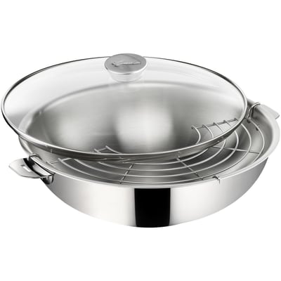 Wok Salvaspazio+ inox non revetu 30cm LAGOSTINA