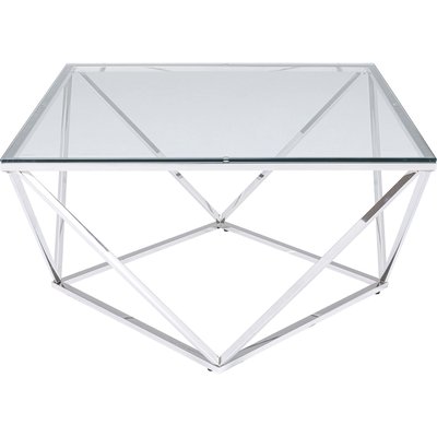 Table basse en verre et acier, CRISTALLO KARE DESIGN