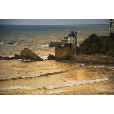 Tableau paysage ocean biarritz et la villa belza HEXOA