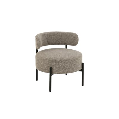 Fauteuil lounge en métal noir et bouclette - GERDA HELLIN, DEPUIS 1862