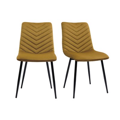 Chaises design en tissu velours et pieds métal (lot de 2) PUMPKIN MILIBOO