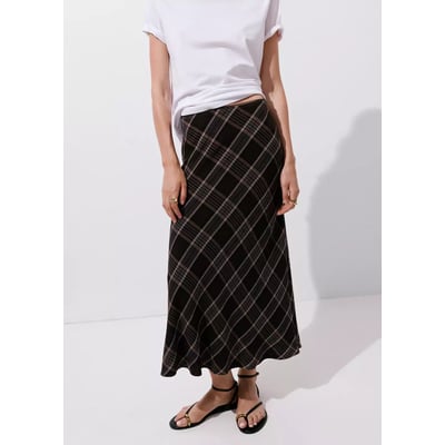 Jupe midi carreaux MANGO