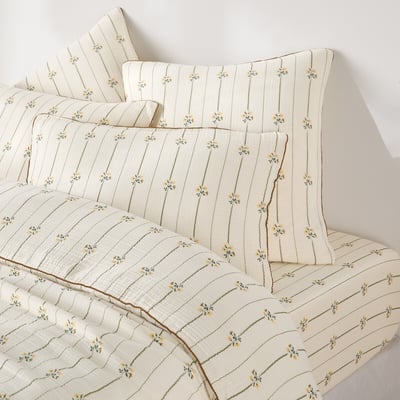 Funda de almohada de gasa de algodón, estampado de flores, RISETTI LA REDOUTE INTERIEURS