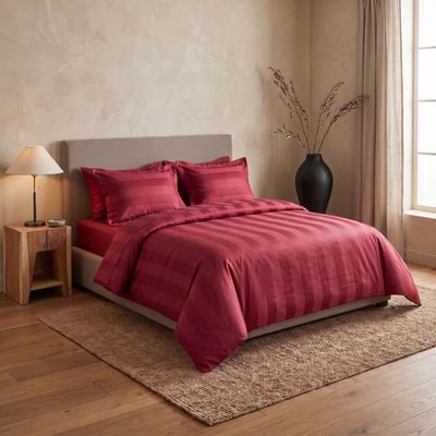Housse De Couette Belle Soirée Rayée Satin Jacquard - BELLE SOIREE TRADITION DES VOSGES
