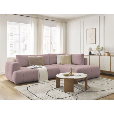 Canapé d'angle convertible 4 places en tissu lisse, FUJI BOBOCHIC