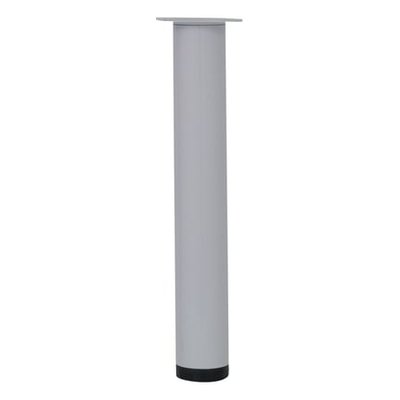 Pied Métallique Cylindrique Blanc Acier H400 Mm X D60 Mm EVOLUDIS