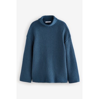 Pull côtelé long en maille à col roulé NEXT