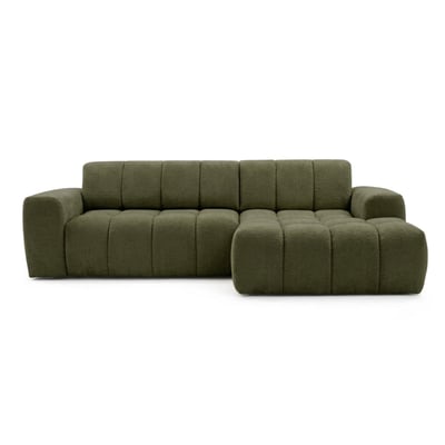 Canapé d'angle convertible 3 places en tissu chenille, THEO BOBOCHIC