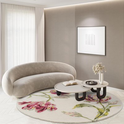 Tapis salon et chambre fait main en laine motif floral GOSTFORD UN AMOUR DE TAPIS