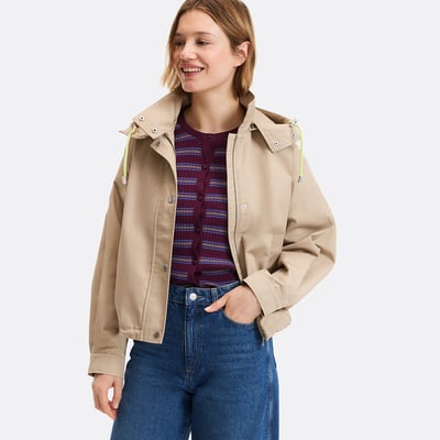 Blouson court, capuche amovible, fermeture zippée, mi-saison LA REDOUTE COLLECTIONS