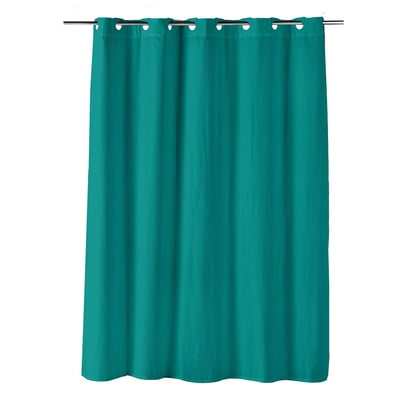 Rideau de douche clipsable 180 x 200 cm Dotty emeraude EDEN