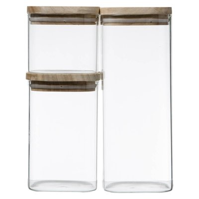 3 bocaux verre empilables couvercle HERMET 5FIVE SIMPLY SMART