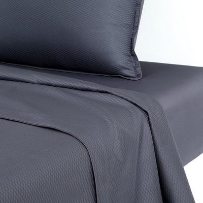 Drap plat en satin de coton blanc, LOFT BOSS HOME