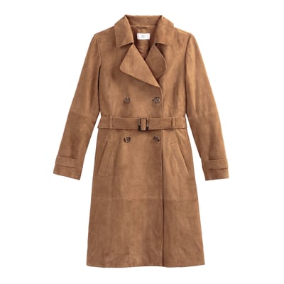 Длинный кожаный плащ LA REDOUTE COLLECTIONS