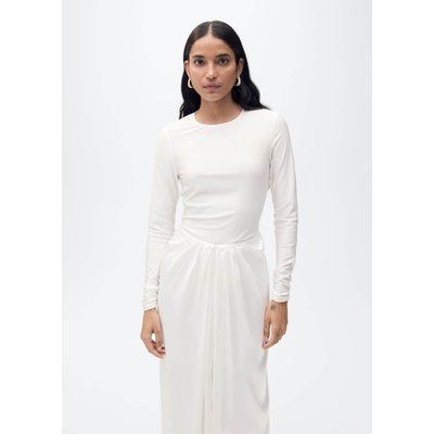 Robe longue tissu combiné MANGO