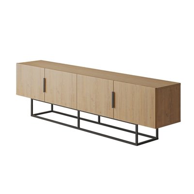 Meuble TV 4 portes avec pieds en métal L200 cm - TITAN CALICOSY