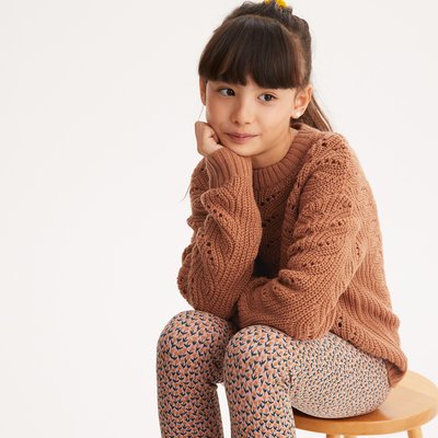 Pull col rond en maille ajourée fantaisie LA REDOUTE COLLECTIONS