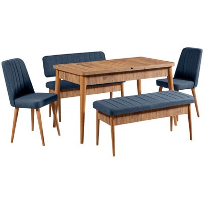 Ensemble repas table chaises et banc Vina HANAH HOME