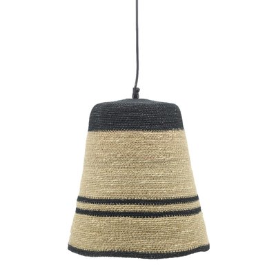 Suspension cloche en jonc naturel et noir AUBRY GASPARD