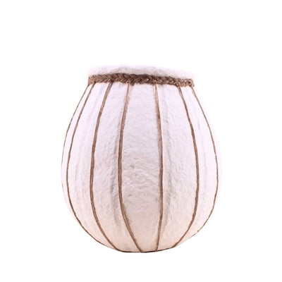 Vase en papier maché détails en jute, H35cm ORNAMI