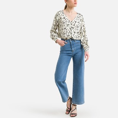 Bluse mit V-Ausschnitt und Printmuster VILA