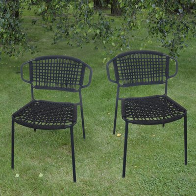 Chaises en métal et corde, Flores (lot de 2) GECKO JARDIN