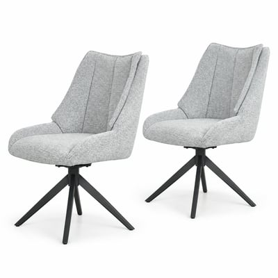 Chaise pivotante en velours texturé (lot de 2) IENA PIER IMPORT