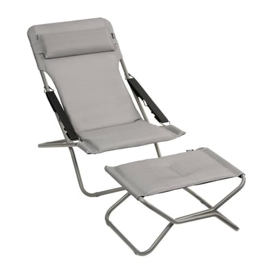 Lot chaise longue + repose-pieds - TRANSABED LAFUMA MOBILIER