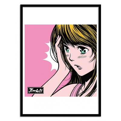 Affiche d’art et cadre noir 30 x 40 cm - City Pop girl - Paiheme Studio WALL EDITIONS