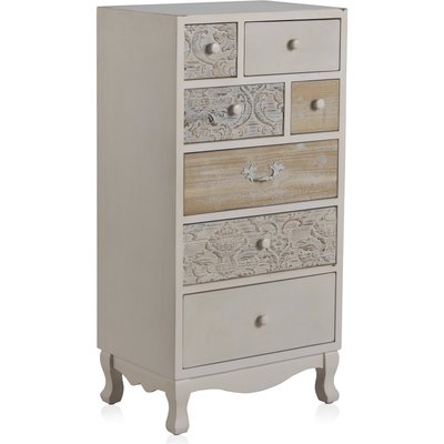 Commode bois  7 tiroirs style vintage finition mate RECOLLECTION