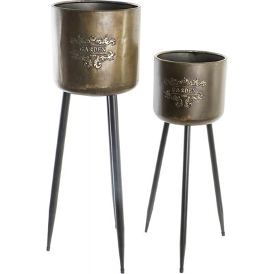 Cache-pot en métal sur pieds, design élégant RECOLLECTION