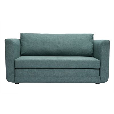 Canapé convertible 2 places en tissu vert de gris LEON MILIBOO