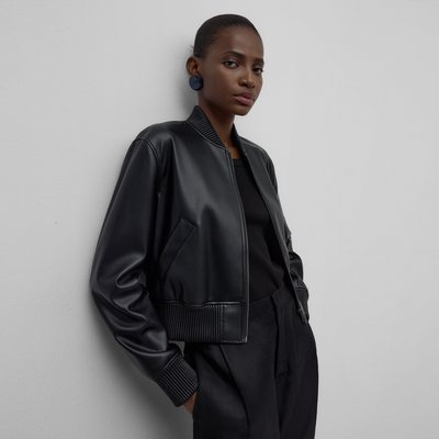 Bombardier cuir noir femme online