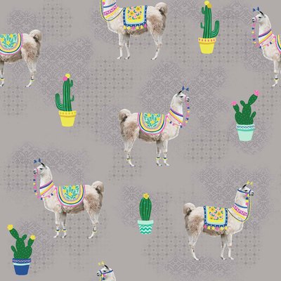 Nappe Toile cirée au mètre Modele Lamas DOUCEUR D'INTÉRIEUR
