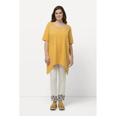 T-shirt avec broderies ajourées. Col rond ULLA POPKEN