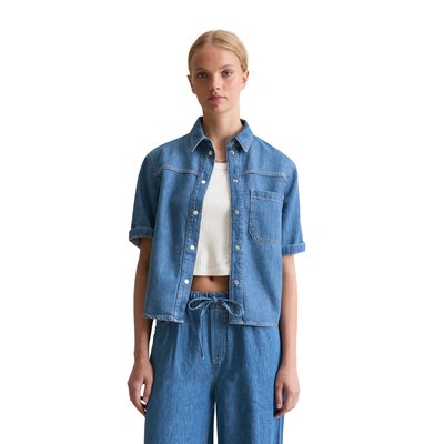 Blouse en jean regular avec fil de lin recyclé MARC O’POLO DENIM