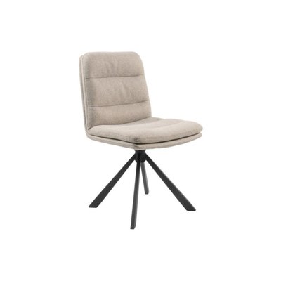 Chaises pivotantes en tissu beige et métal noir (lot de 2) - JAMES HELLIN, DEPUIS 1862