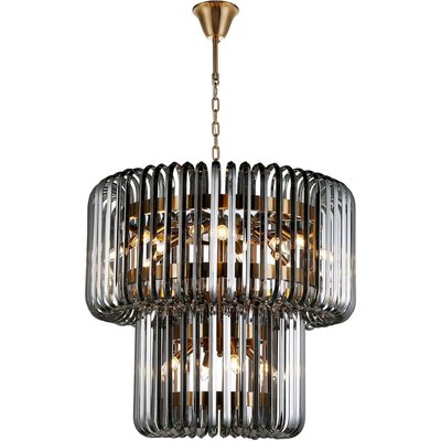 lustre fumé en verre et métal design élégant pour salon RECOLLECTION
