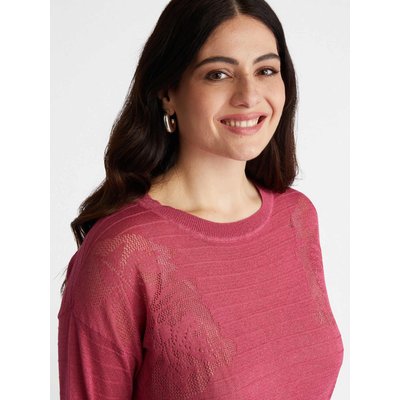 Pull à rayures et jacquard à fleurs FIORELLA RUBINO