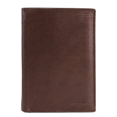 Portefeuille vertical zippé 3 volets grand en cuir huilé GARY LE TANNEUR