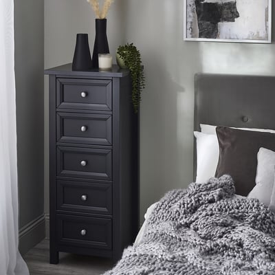 Portland Shaker Style Tallboy Chest of 5 Drawers SO'HOME